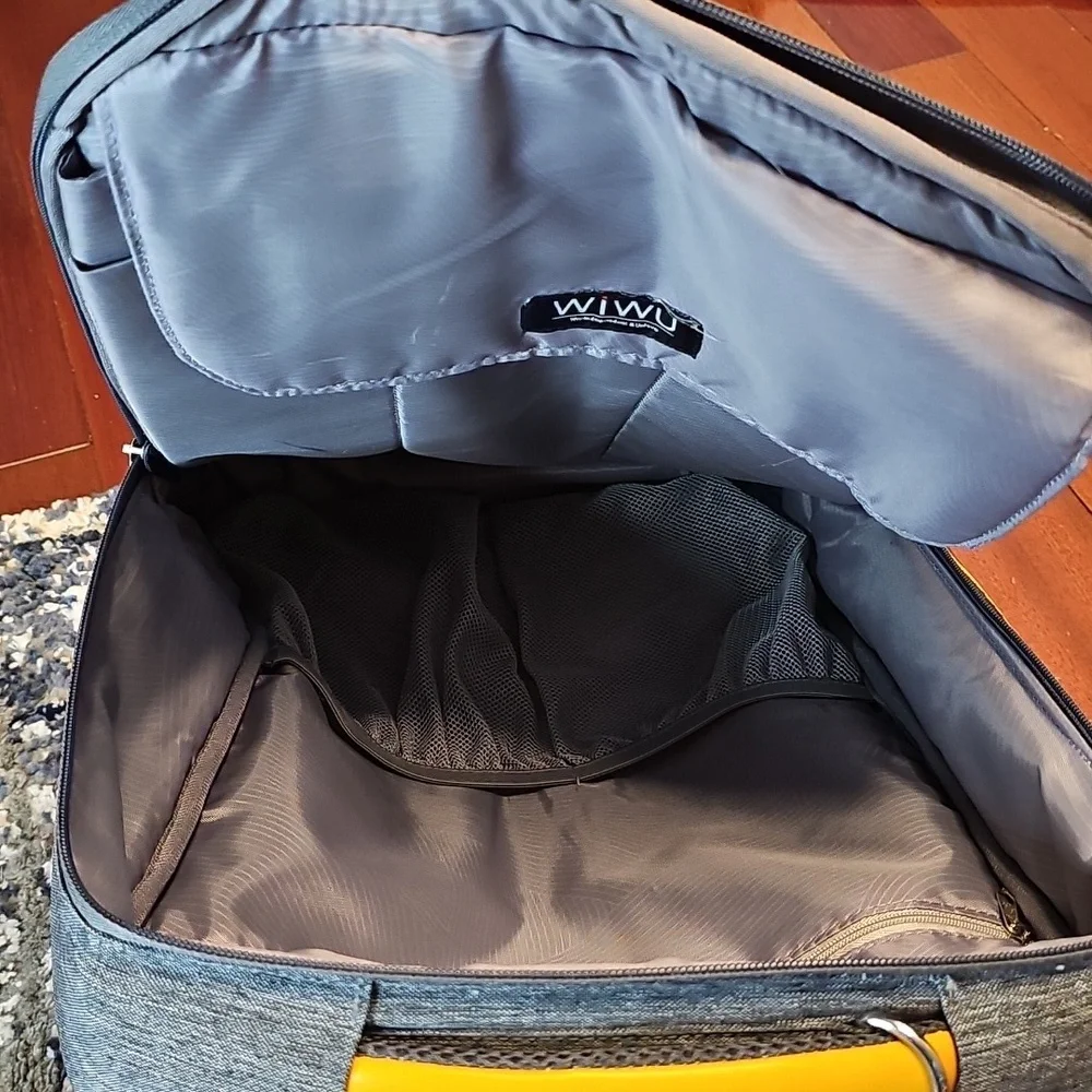 Gray Laptop Bag with Yellow Accents